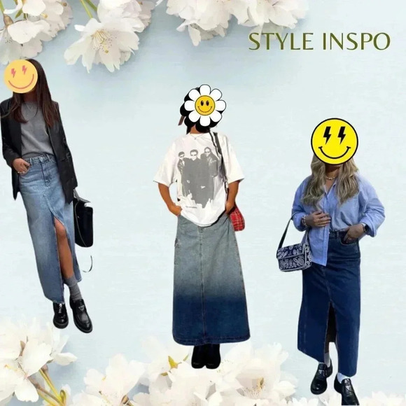 Maxi Denim Skirt M-L - Picture 2 of 6